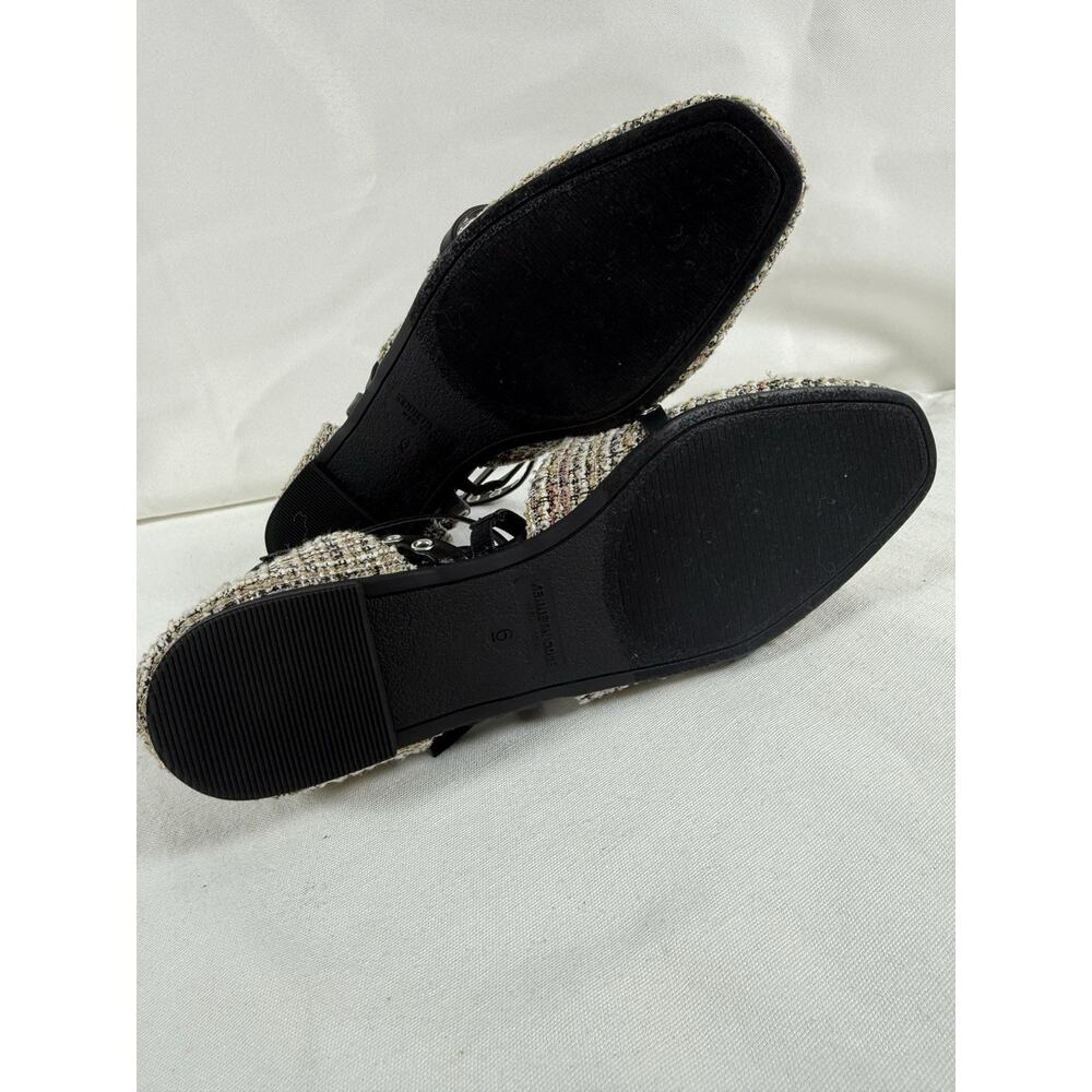 Kenneth Cole Mason d'Orsay Ankle Strap Flats Size 6 Black/Tweed - Picture 7 of 14